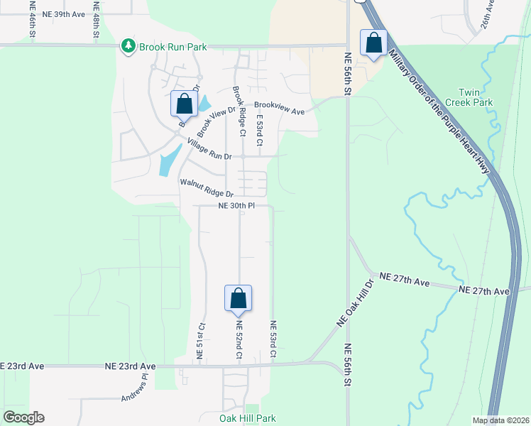 map of restaurants, bars, coffee shops, grocery stores, and more near 3030 Northeast 53rd Court in Des Moines