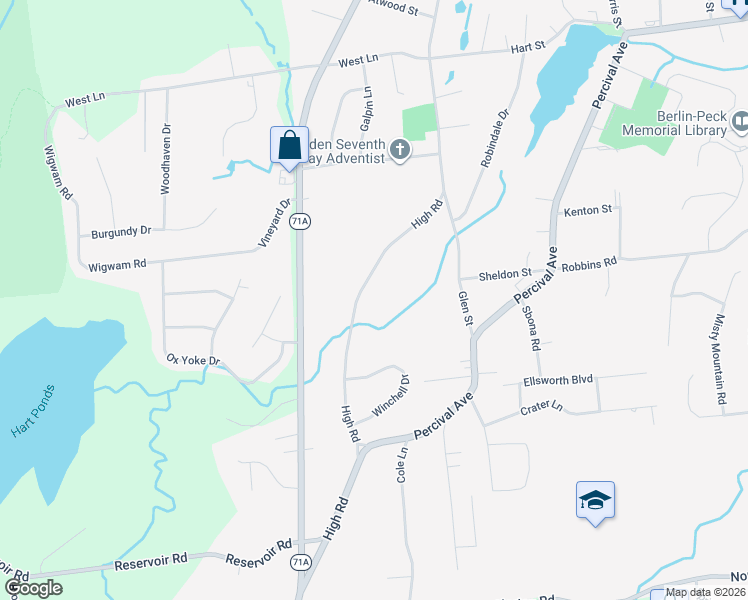 map of restaurants, bars, coffee shops, grocery stores, and more near 999 High Road in Berlin