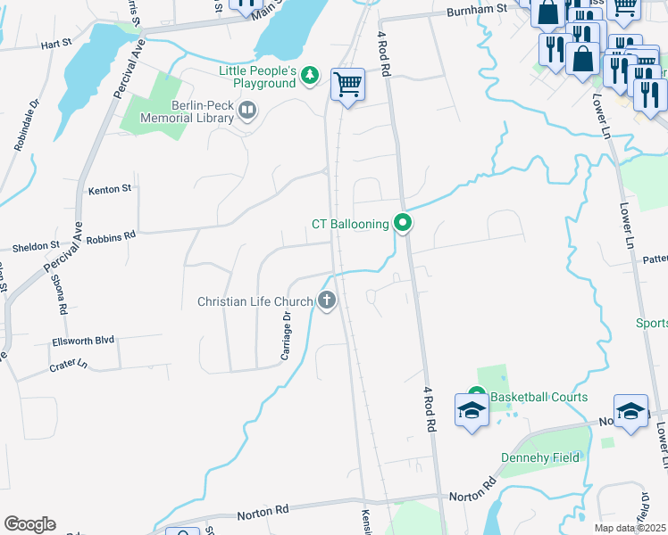 map of restaurants, bars, coffee shops, grocery stores, and more near 469 Kensington Road in Berlin