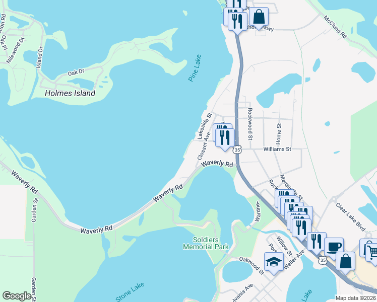 map of restaurants, bars, coffee shops, grocery stores, and more near Orchard Bluff in La Porte