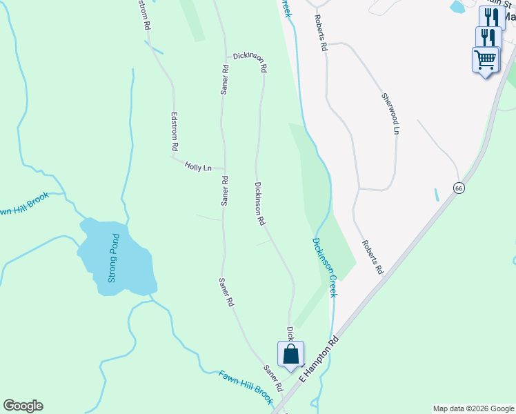 map of restaurants, bars, coffee shops, grocery stores, and more near 64 Dickinson Road in Marlborough