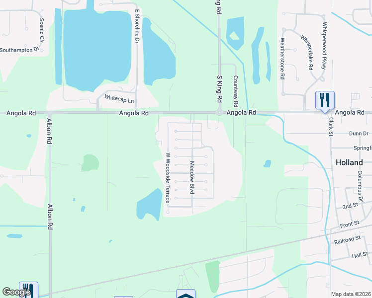 map of restaurants, bars, coffee shops, grocery stores, and more near in Holland