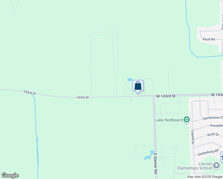 map of restaurants, bars, coffee shops, grocery stores, and more near 25820 West 143rd Street in Plainfield