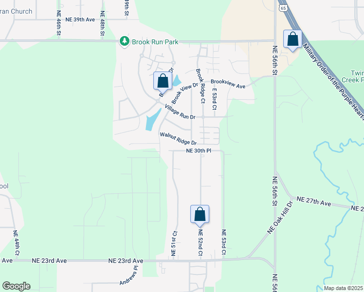 map of restaurants, bars, coffee shops, grocery stores, and more near 2945 Northeast 51st Court in Des Moines
