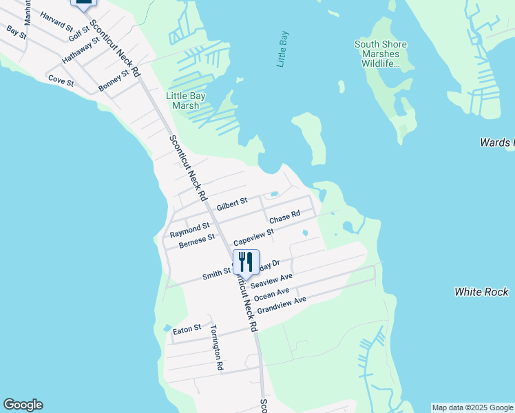 map of restaurants, bars, coffee shops, grocery stores, and more near 77 Raymond Street in Fairhaven