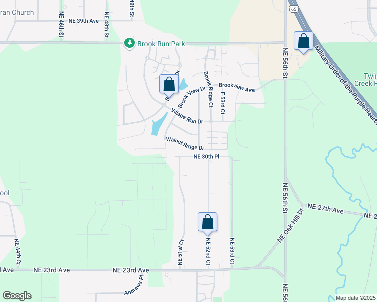 map of restaurants, bars, coffee shops, grocery stores, and more near 2945 Northeast 51st Court in Des Moines
