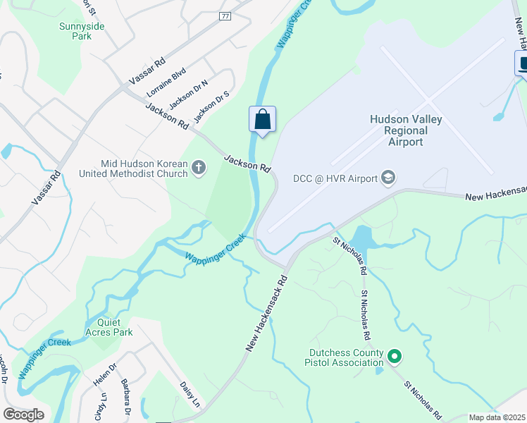 map of restaurants, bars, coffee shops, grocery stores, and more near Jackson Road in Wappingers Falls