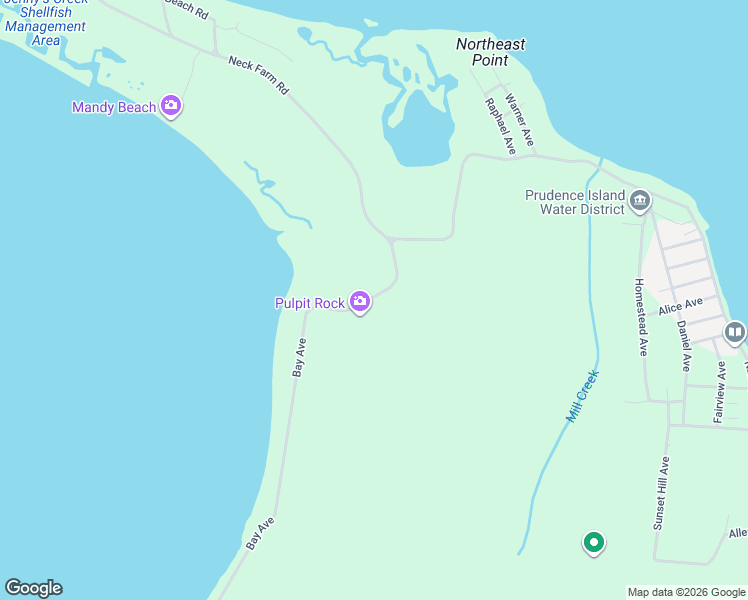 map of restaurants, bars, coffee shops, grocery stores, and more near 25-199 Bay Ave in Jamestown