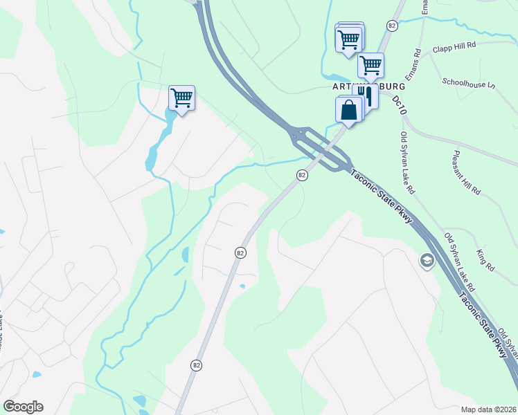 map of restaurants, bars, coffee shops, grocery stores, and more near 55 Guinness Way in Hopewell Junction