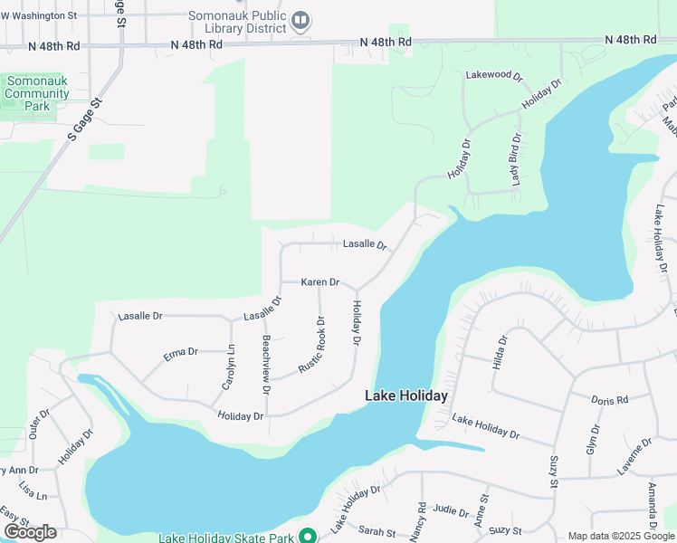 map of restaurants, bars, coffee shops, grocery stores, and more near 1143 Lasalle Drive in Somonauk