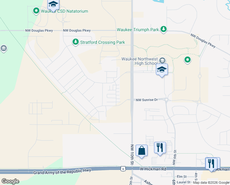 map of restaurants, bars, coffee shops, grocery stores, and more near 324 Northwest Manchester Boulevard in Waukee