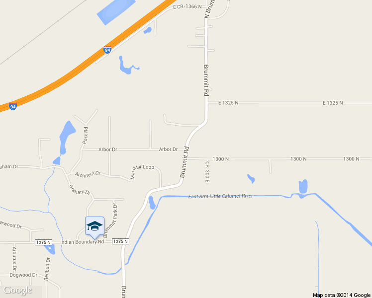 map of restaurants, bars, coffee shops, grocery stores, and more near 277 Arbor Dr in Chesterton