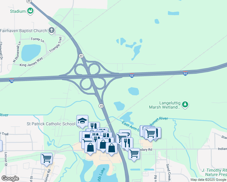 map of restaurants, bars, coffee shops, grocery stores, and more near in Porter