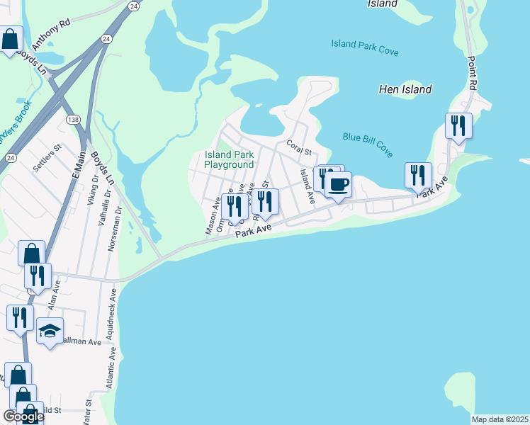 map of restaurants, bars, coffee shops, grocery stores, and more near 13 Pearl Street in Portsmouth