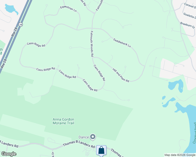 map of restaurants, bars, coffee shops, grocery stores, and more near 259 Cairn Ridge Road in Falmouth