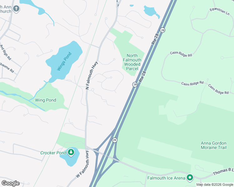 map of restaurants, bars, coffee shops, grocery stores, and more near 78 Streeter Hill Road in Falmouth