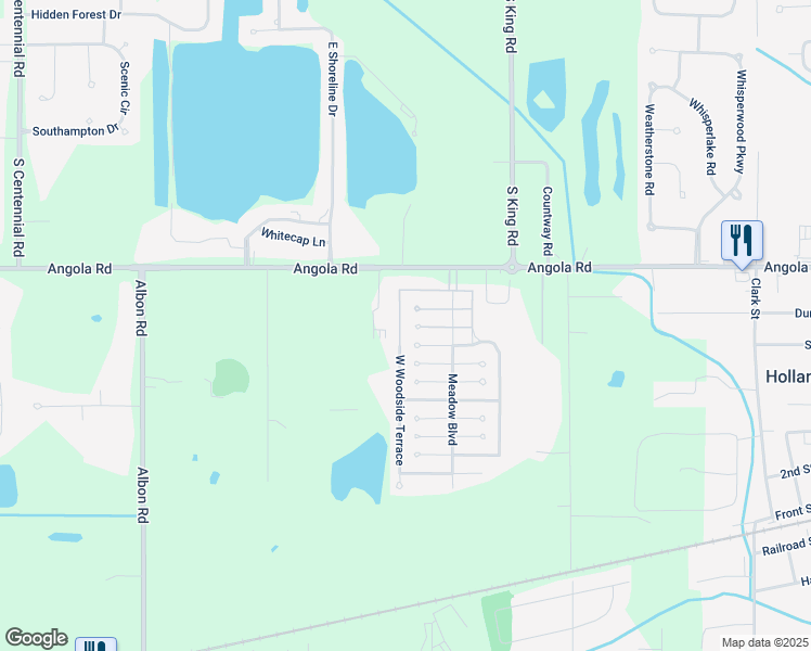 map of restaurants, bars, coffee shops, grocery stores, and more near 69 Woodside Terrace in Holland
