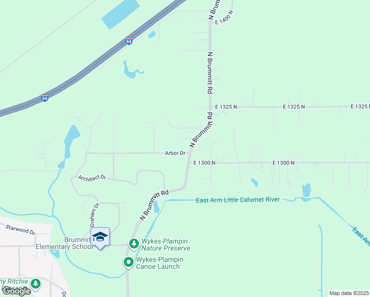 map of restaurants, bars, coffee shops, grocery stores, and more near 269-277 Arbor Dr in Chesterton