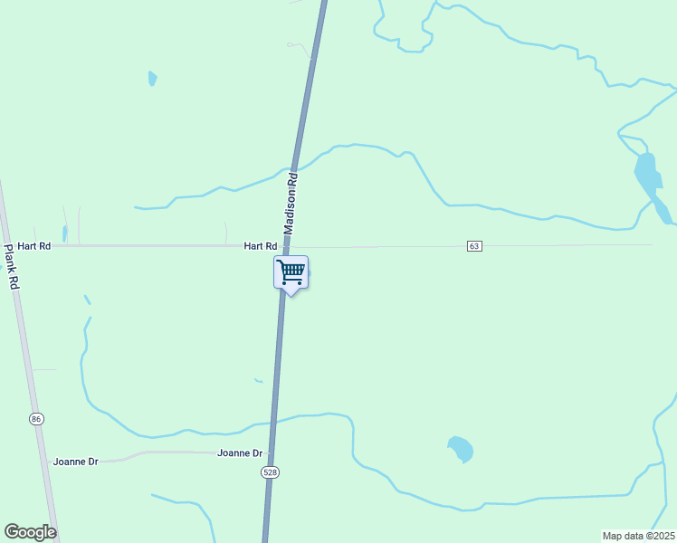 map of restaurants, bars, coffee shops, grocery stores, and more near 16705 Hart Road in Montville
