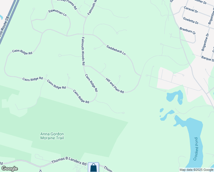 map of restaurants, bars, coffee shops, grocery stores, and more near 55 Hill and Plain Road in Falmouth