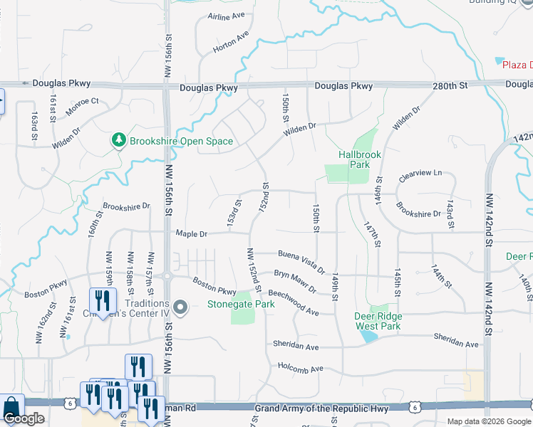 map of restaurants, bars, coffee shops, grocery stores, and more near 3101 152nd Street in Urbandale