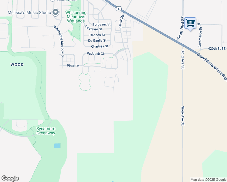 map of restaurants, bars, coffee shops, grocery stores, and more near 328-340 Paddock Circle in Iowa City
