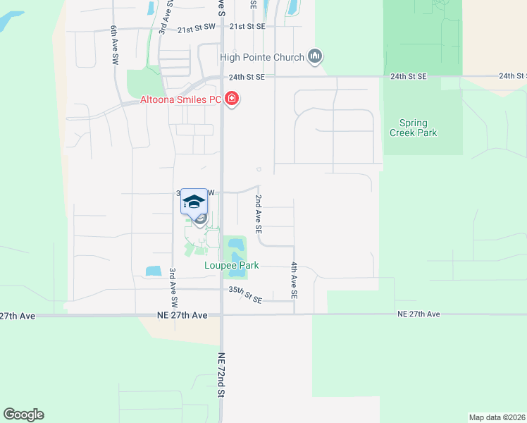 map of restaurants, bars, coffee shops, grocery stores, and more near 202 31st Street Southeast in Altoona