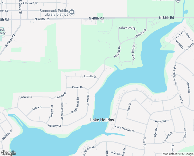 map of restaurants, bars, coffee shops, grocery stores, and more near 1143 Lasalle Drive in Somonauk