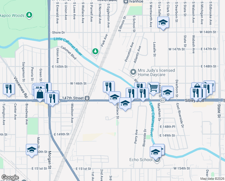 map of restaurants, bars, coffee shops, grocery stores, and more near 14646 Givines Court in Harvey
