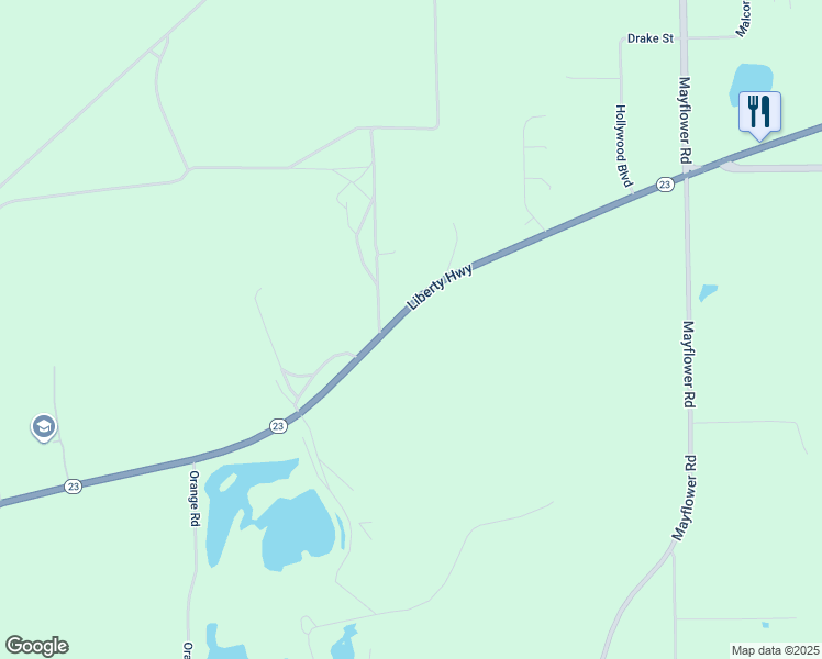 map of restaurants, bars, coffee shops, grocery stores, and more near 24036-24084 Liberty Highway in South Bend