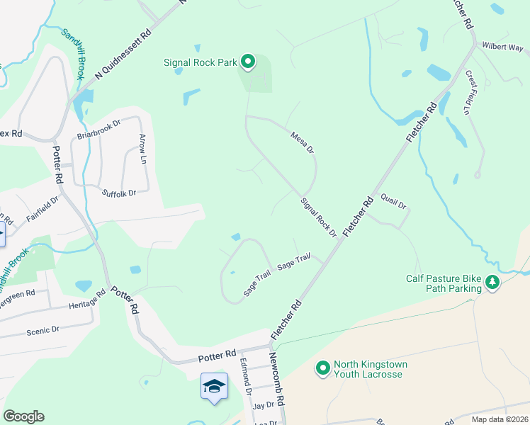 map of restaurants, bars, coffee shops, grocery stores, and more near 55 Arcadia Drive in North Kingstown