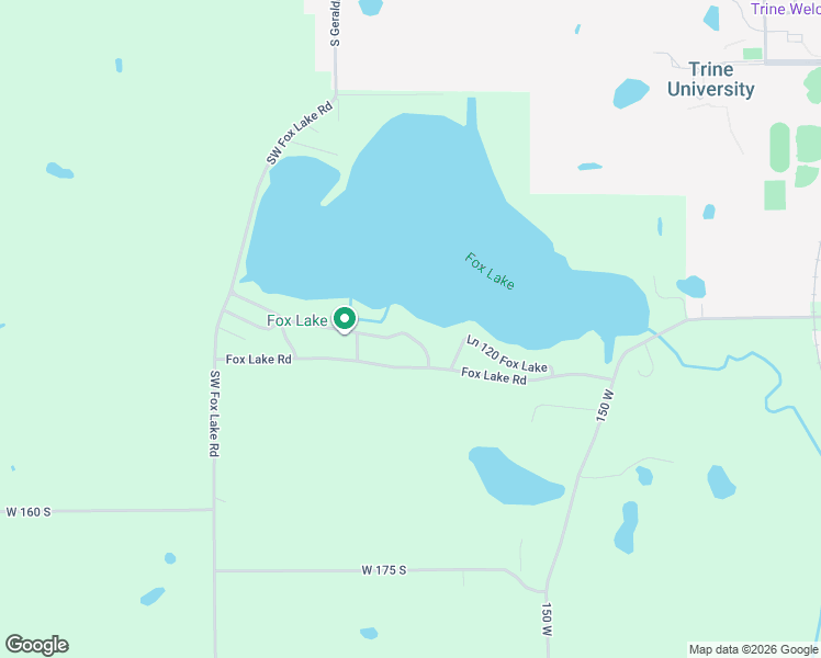 map of restaurants, bars, coffee shops, grocery stores, and more near 60 Ln 130 Fox Lake in Angola