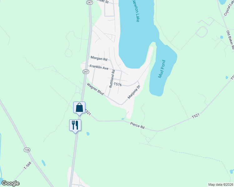 map of restaurants, bars, coffee shops, grocery stores, and more near 135 Wagner Boulevard in Lackawanna County