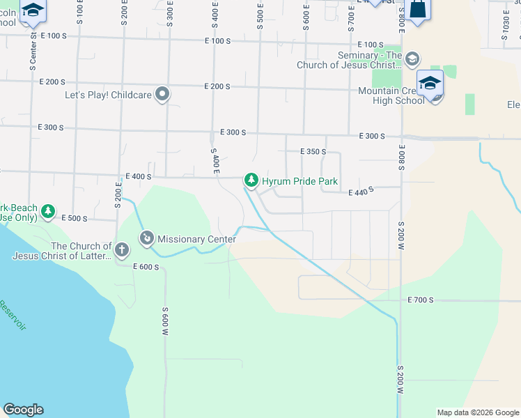 map of restaurants, bars, coffee shops, grocery stores, and more near 516 Glenwood Drive in Hyrum