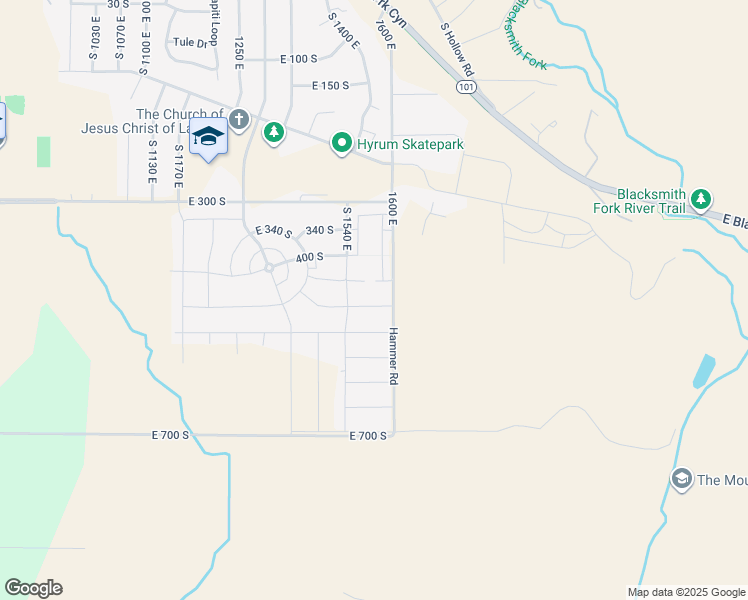 map of restaurants, bars, coffee shops, grocery stores, and more near 1564 East 460 South in Hyrum