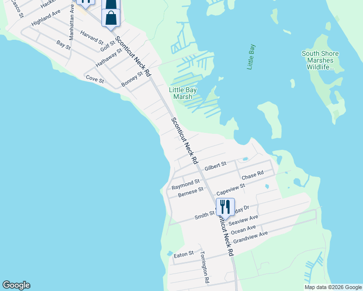 map of restaurants, bars, coffee shops, grocery stores, and more near 7 Billys Way in Fairhaven
