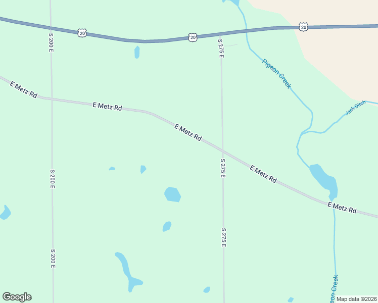 map of restaurants, bars, coffee shops, grocery stores, and more near 2635 East Metz Road in Angola