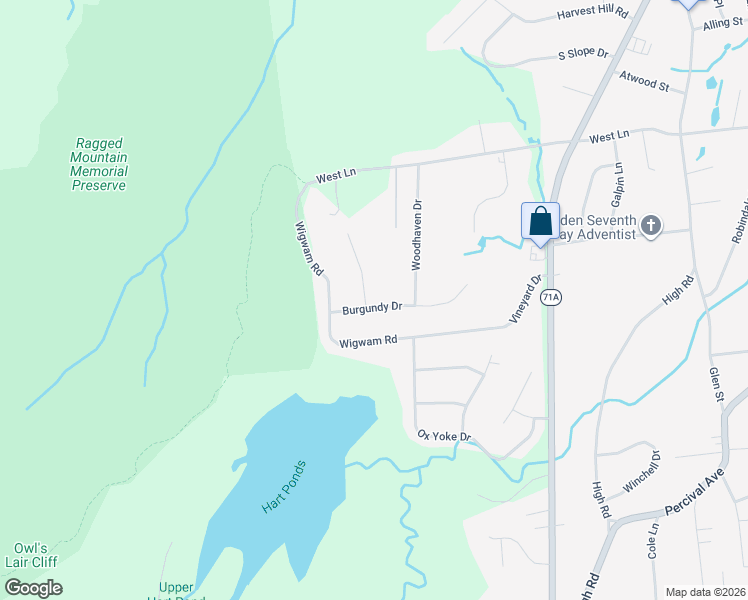map of restaurants, bars, coffee shops, grocery stores, and more near 18 Sherry Lane in Berlin
