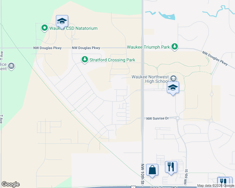 map of restaurants, bars, coffee shops, grocery stores, and more near 28121 U Avenue in Waukee