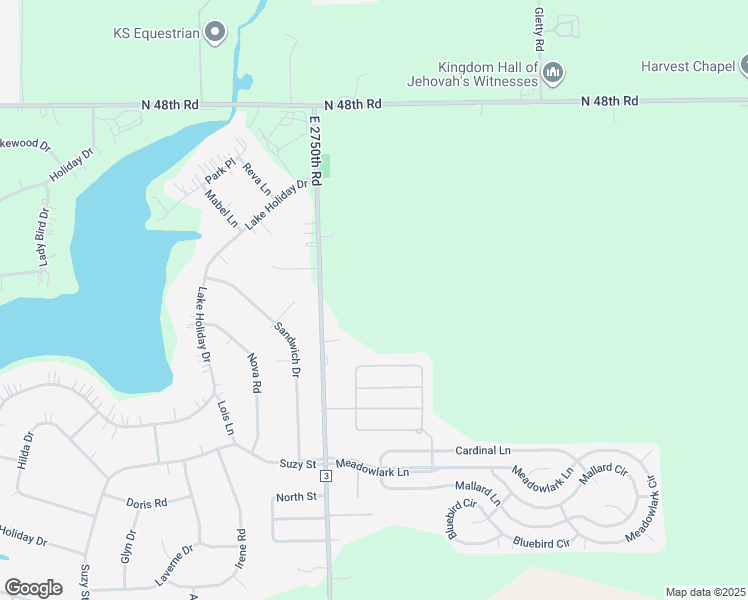 map of restaurants, bars, coffee shops, grocery stores, and more near 4730-4760 East 2750th Road in Sandwich