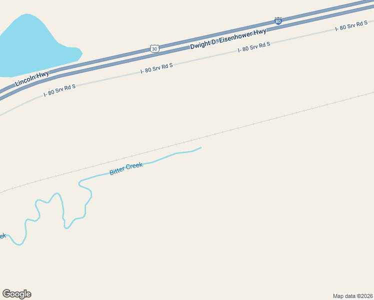 map of restaurants, bars, coffee shops, grocery stores, and more near I- 80 Srv Road South in Rock Springs
