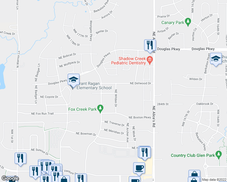 map of restaurants, bars, coffee shops, grocery stores, and more near 645 Northeast Brookshire Court in Waukee