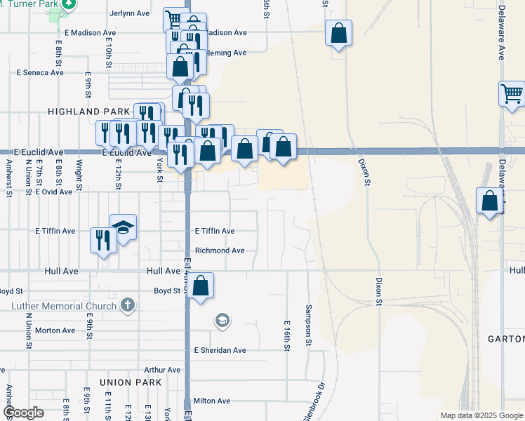 map of restaurants, bars, coffee shops, grocery stores, and more near 3221 Villa Vista Drive in Des Moines