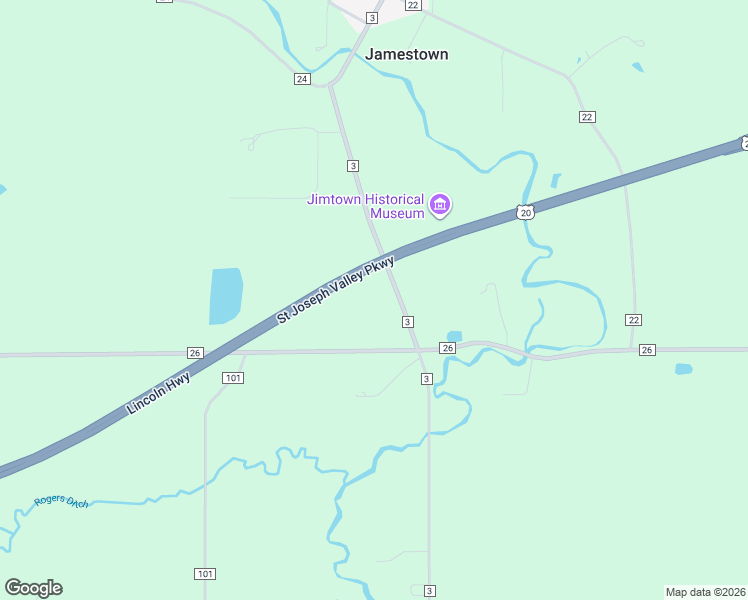 map of restaurants, bars, coffee shops, grocery stores, and more near 59883 County Road 3 in Elkhart