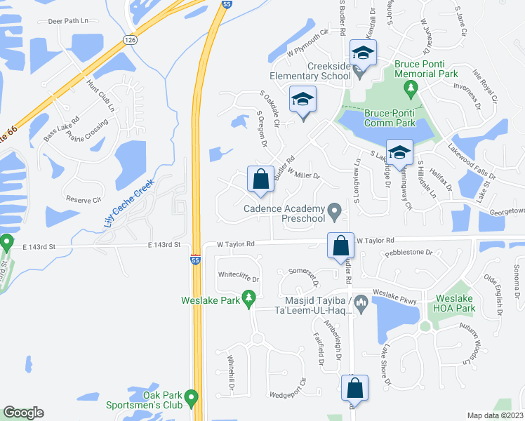 map of restaurants, bars, coffee shops, grocery stores, and more near 22200 West Niagara Trail in Plainfield