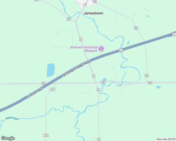 map of restaurants, bars, coffee shops, grocery stores, and more near 59883 County Road 3 in Elkhart