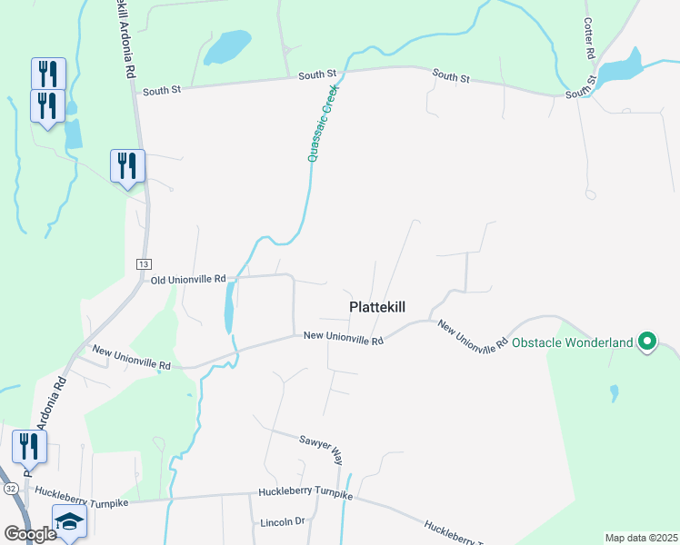 map of restaurants, bars, coffee shops, grocery stores, and more near 49 Overland Drive in Wallkill