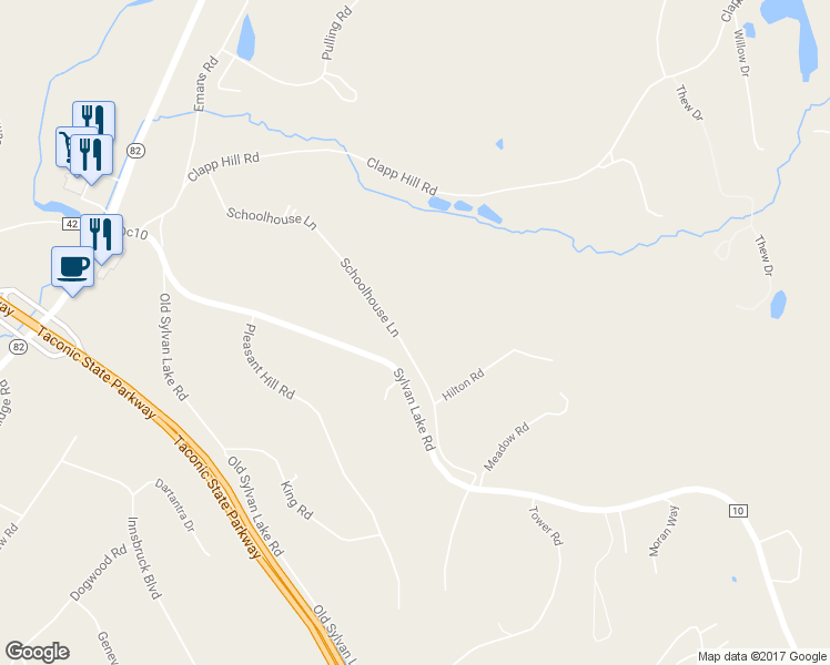 map of restaurants, bars, coffee shops, grocery stores, and more near 68 Schoolhouse Lane in Hopewell Junction