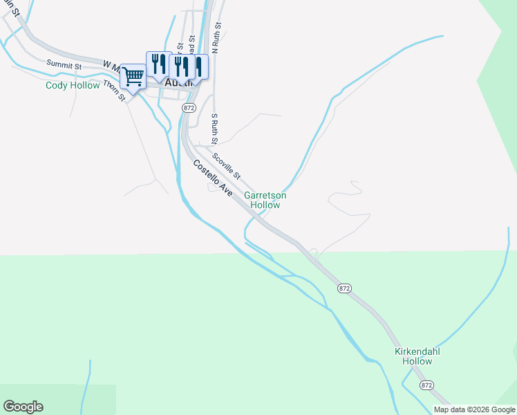 map of restaurants, bars, coffee shops, grocery stores, and more near Costello Avenue in Austin