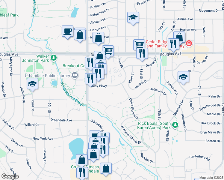 map of restaurants, bars, coffee shops, grocery stores, and more near 16612 Wilden Drive in Urbandale